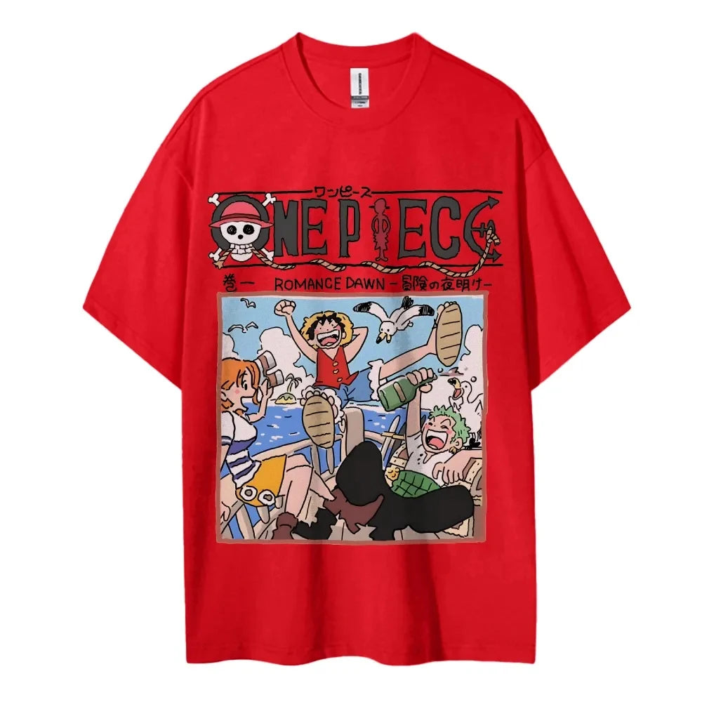 One Piece — Straw Hat Crew Oversized Peripheral Tee - Neon Districts