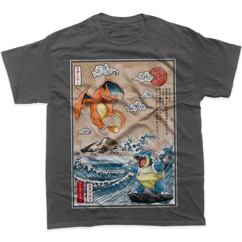 Pokémon — Charizard & Blastoise Dual Starter Tee - Neon Districts