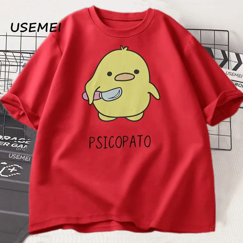 Psicopato — Cute Duck with Knife Streetwear Graphic Tee - Neon Districts