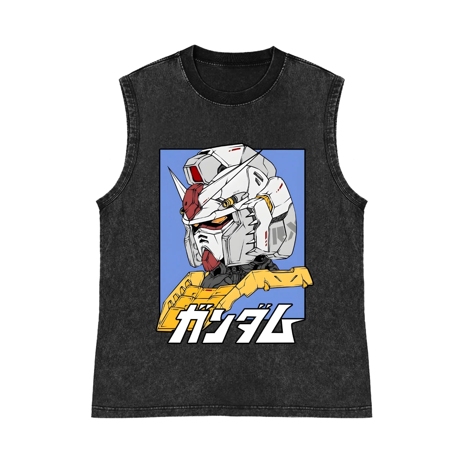 Gundam — Oversized Washed Y2K Harajuku Tank Top - Neon Districts