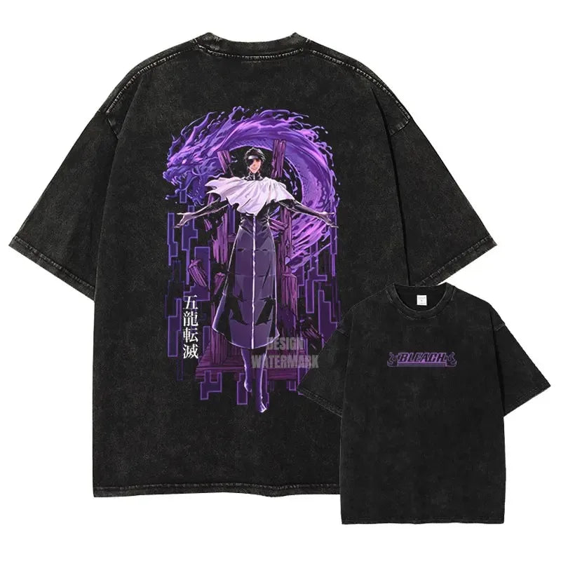 Bleach Aizen Sousuke Graphic Tee – Vintage Washed Oversized