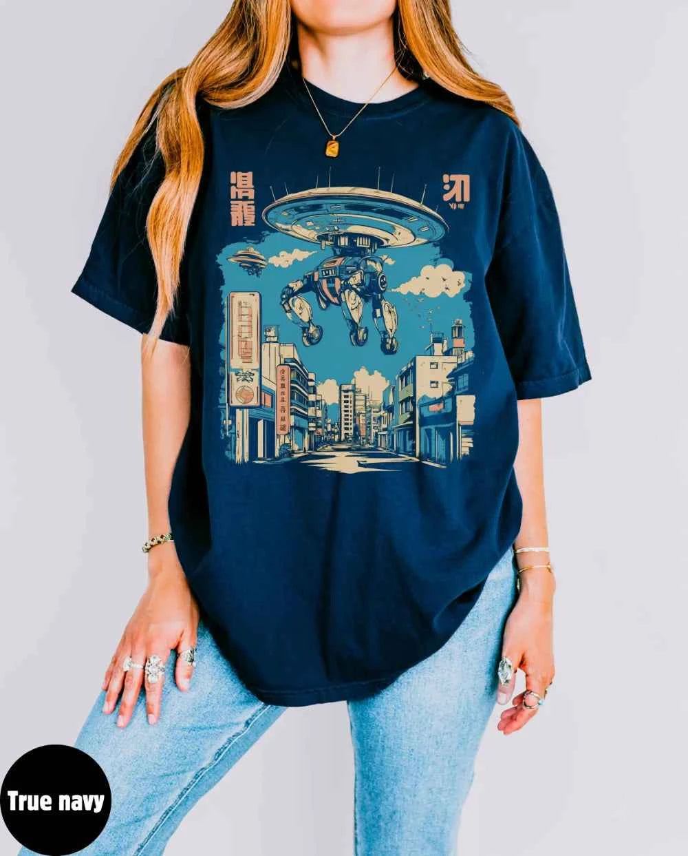 Space Battle Retro Sci-Fi Cosmic Tee