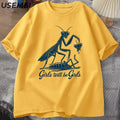 Girls Will Be Girls — Praying Mantis Feminist Graphic Tee - Neon Districts