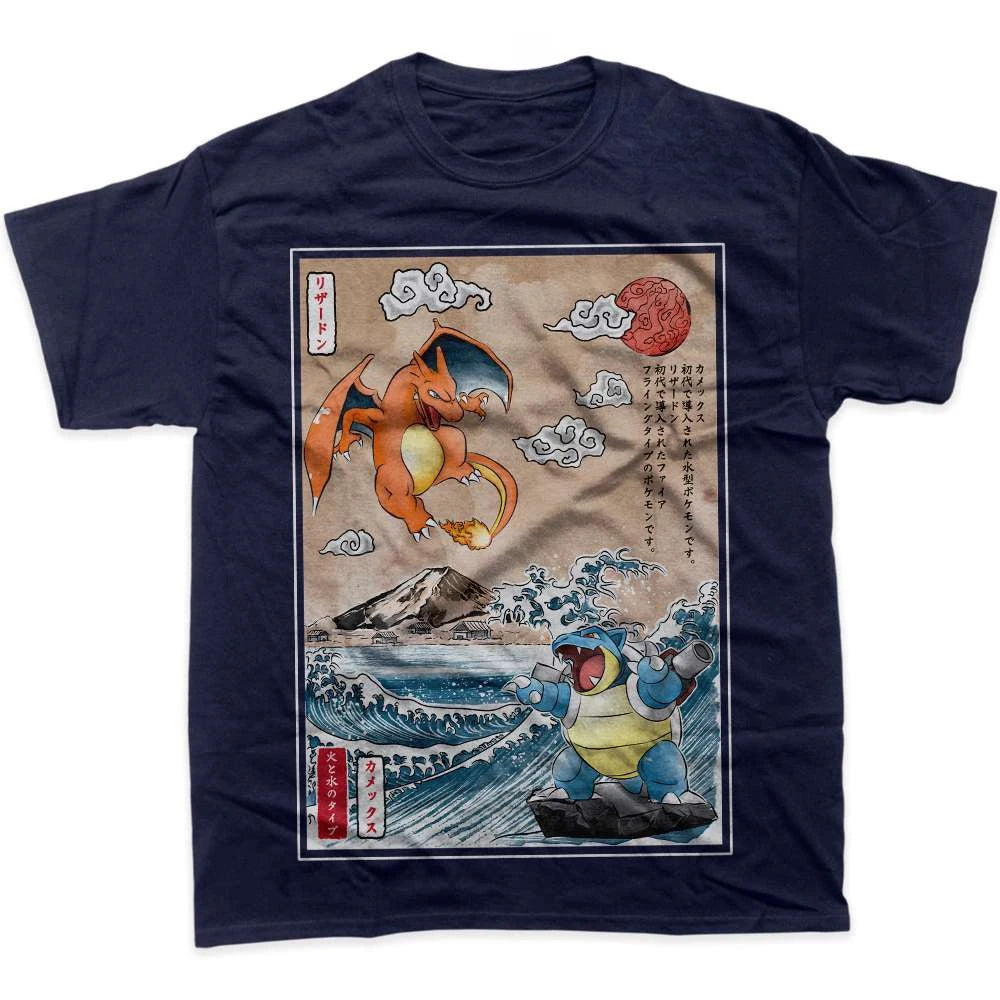 Pokémon — Charizard & Blastoise Dual Starter Tee - Neon Districts