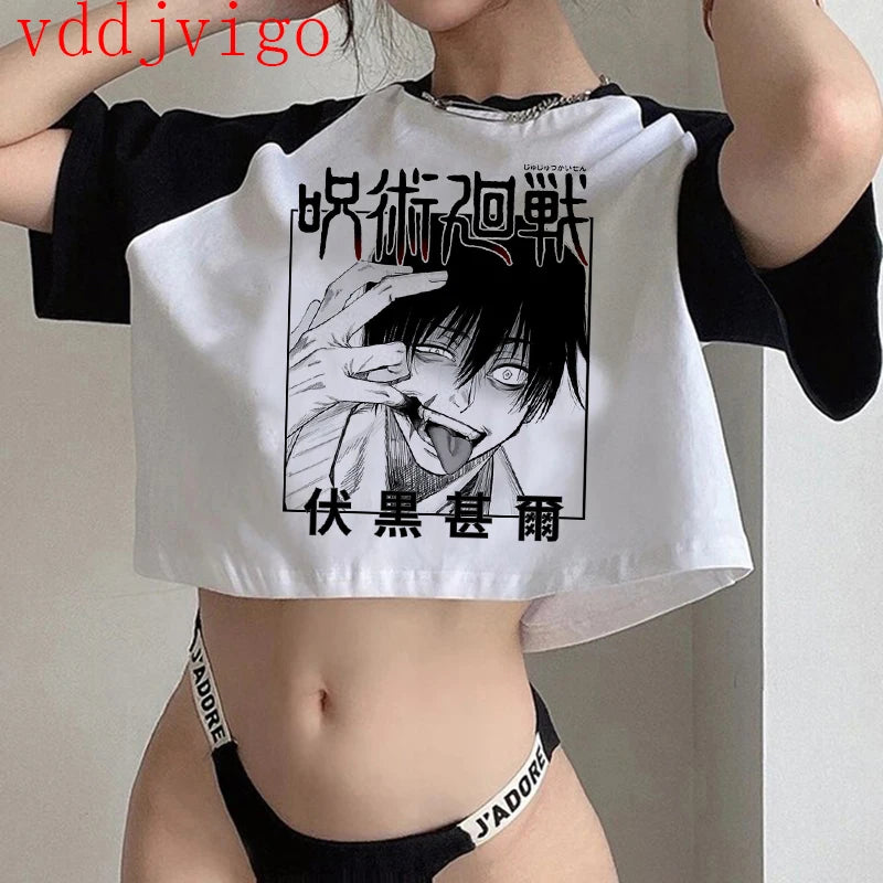 Jujutsu Kaisen Crop Top – Gojo Satoru & Itadori Gothic Tee