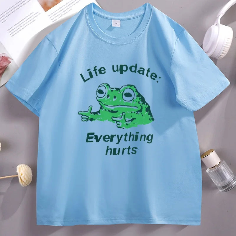 Life Update: Still a Frog — Meme Streetwear Graphic Tee - Neon Districts