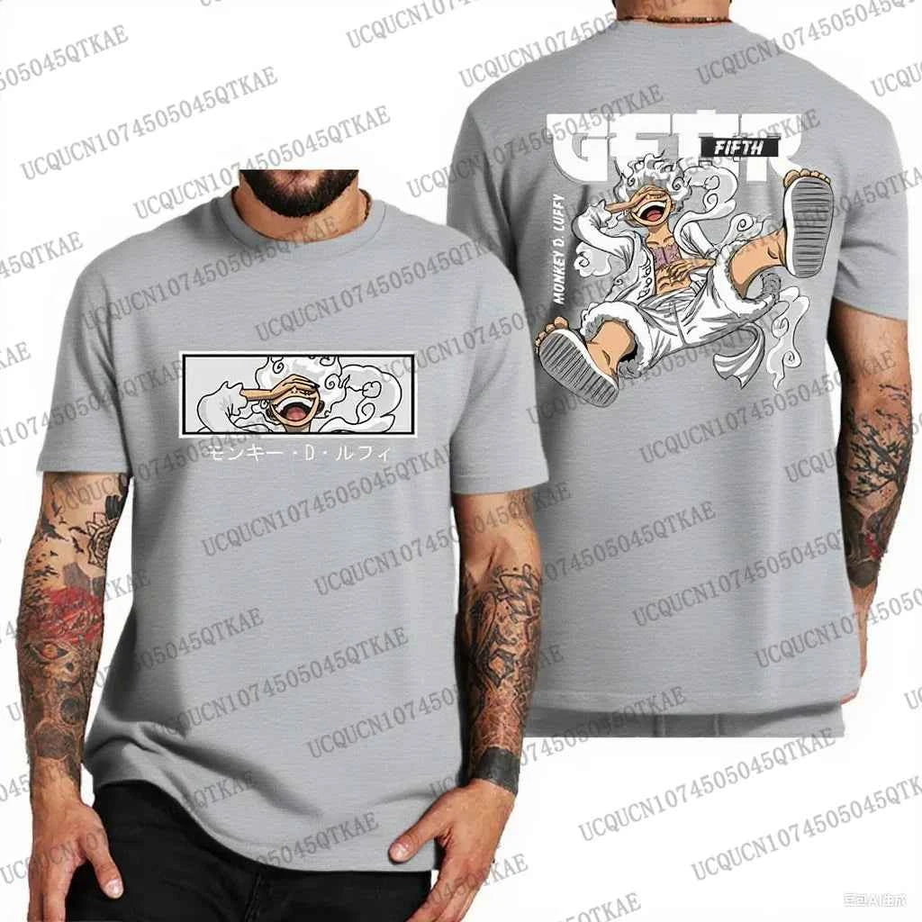 One Piece Luffy Oversized Cotton Tee - Stylish One Piece Luffy T-shirt for Fans