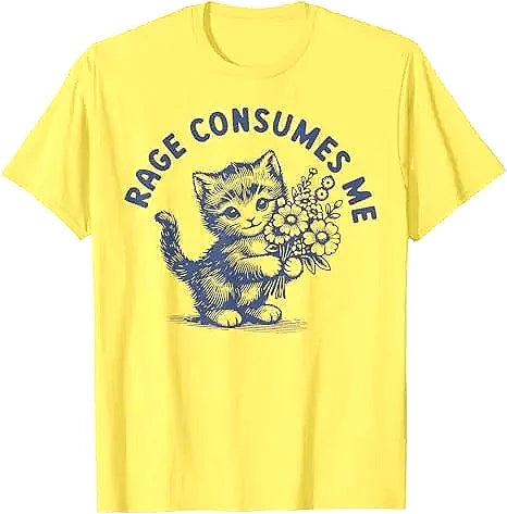 Rage Consumes Me — Cat Flower Kitty Meme Women's Graphic Tee - Neon Districts