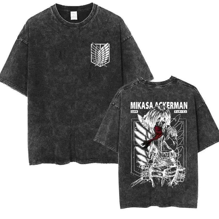 Attack on Titan Vintage Washed Summer Tee – Casual Streetwear