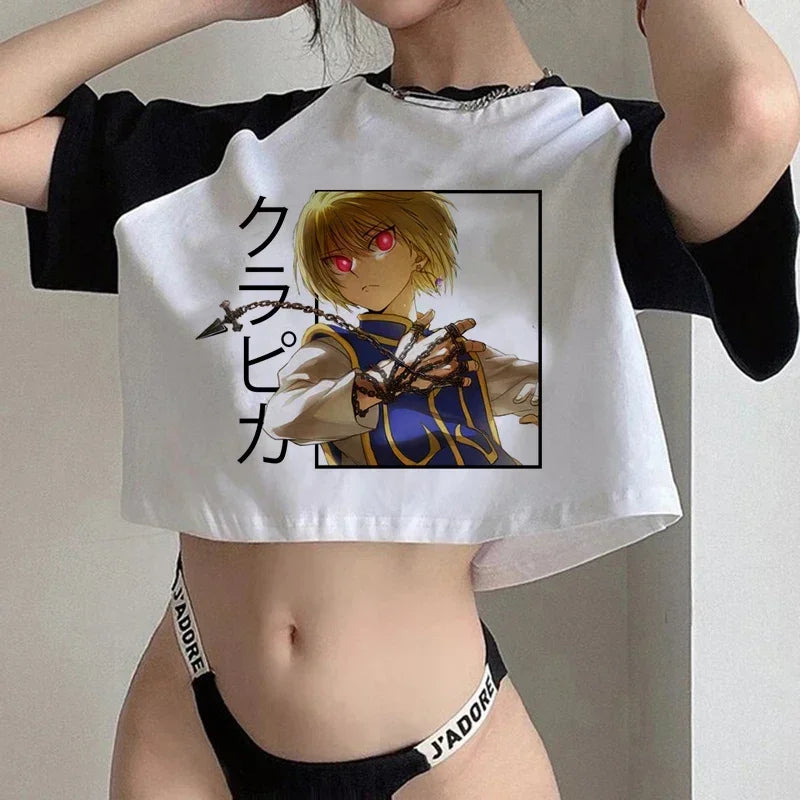 Hunter x Hunter Killua Crop Top – Harajuku Y2K Anime Tee