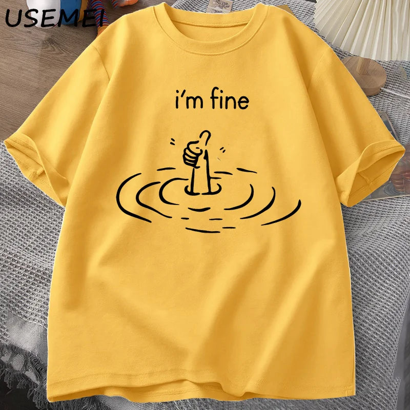 I'm Fine (Back Print) — Mental Health Humor Graphic Tee - Neon Districts