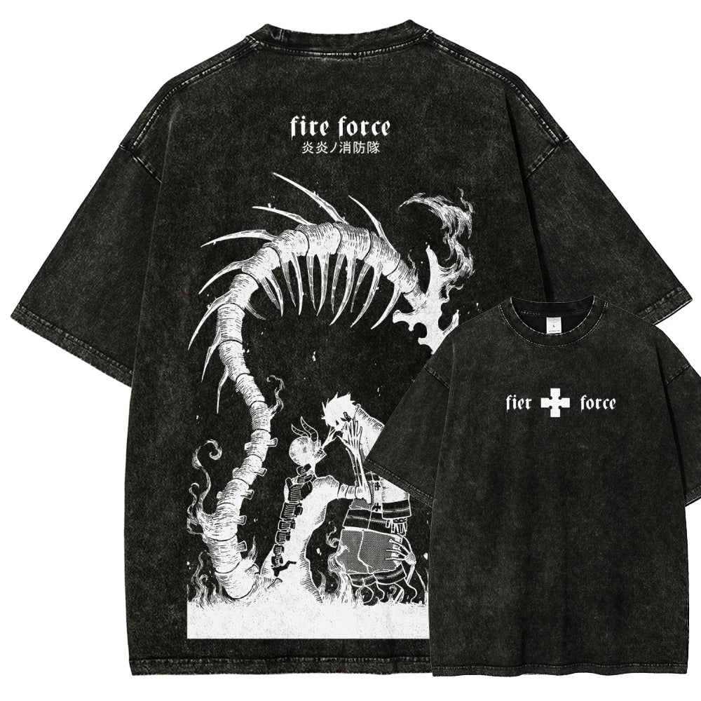 Fire Force Shinra Washed Vintage Tee