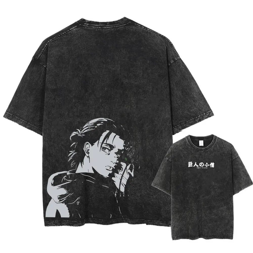 Attack on Titan Harajuku Oversized Tee – Vintage Washed