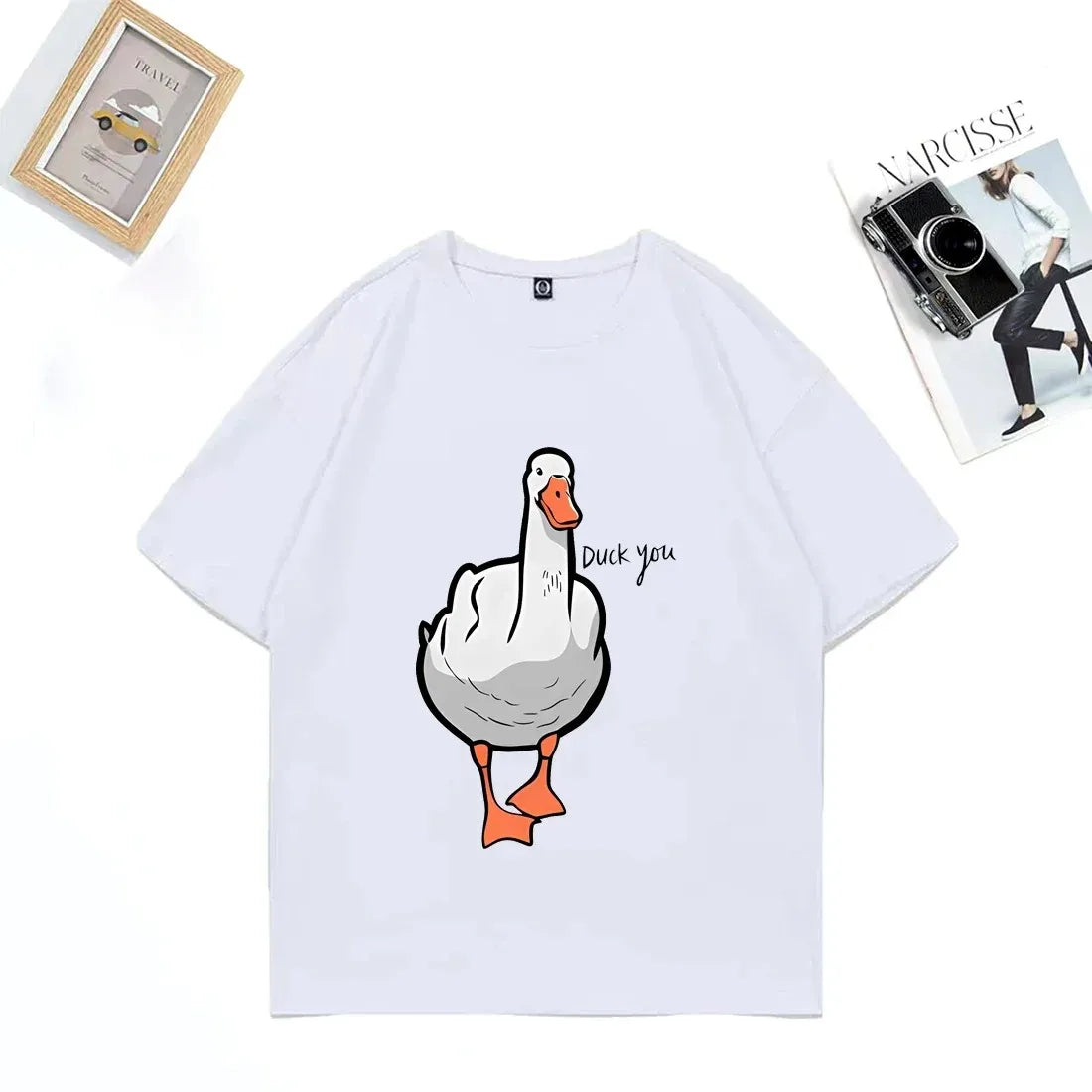 Duck You — Unisex Hip Hop Oversized Streetwear Graphic Tee - Neon Districts