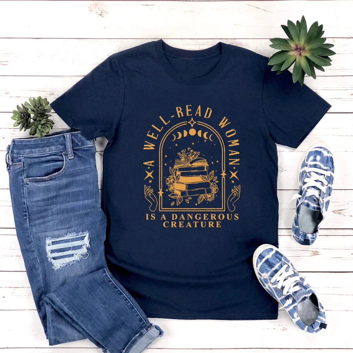 A Well-Read Woman Is Dangerous Tee - Neon Districts