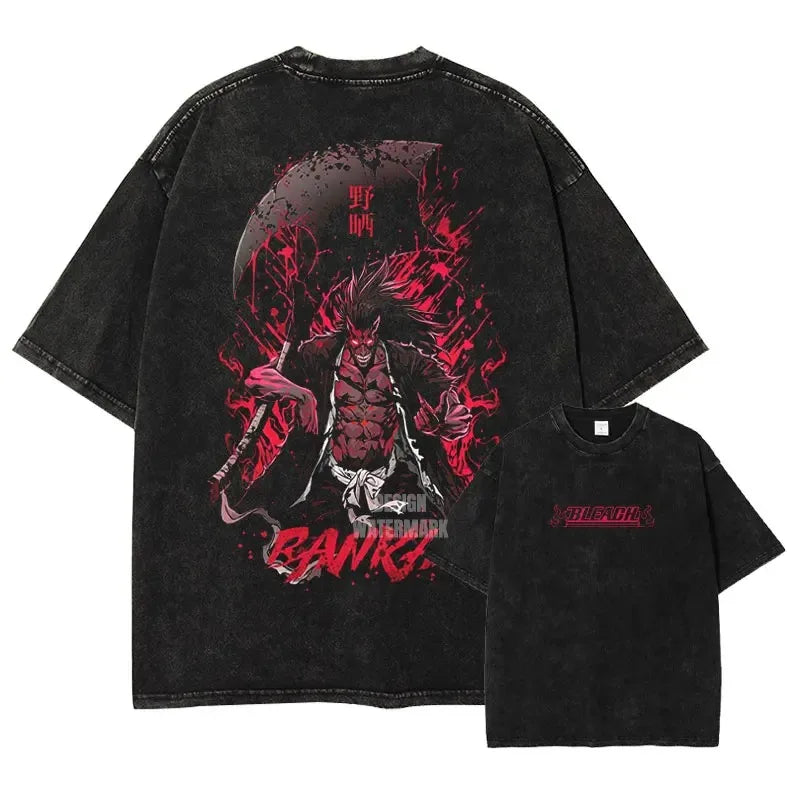 Bleach Aizen Sousuke Graphic Tee – Vintage Washed Oversized