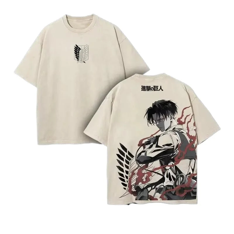 Attack on Titan Harajuku Oversized Tee – Vintage Washed