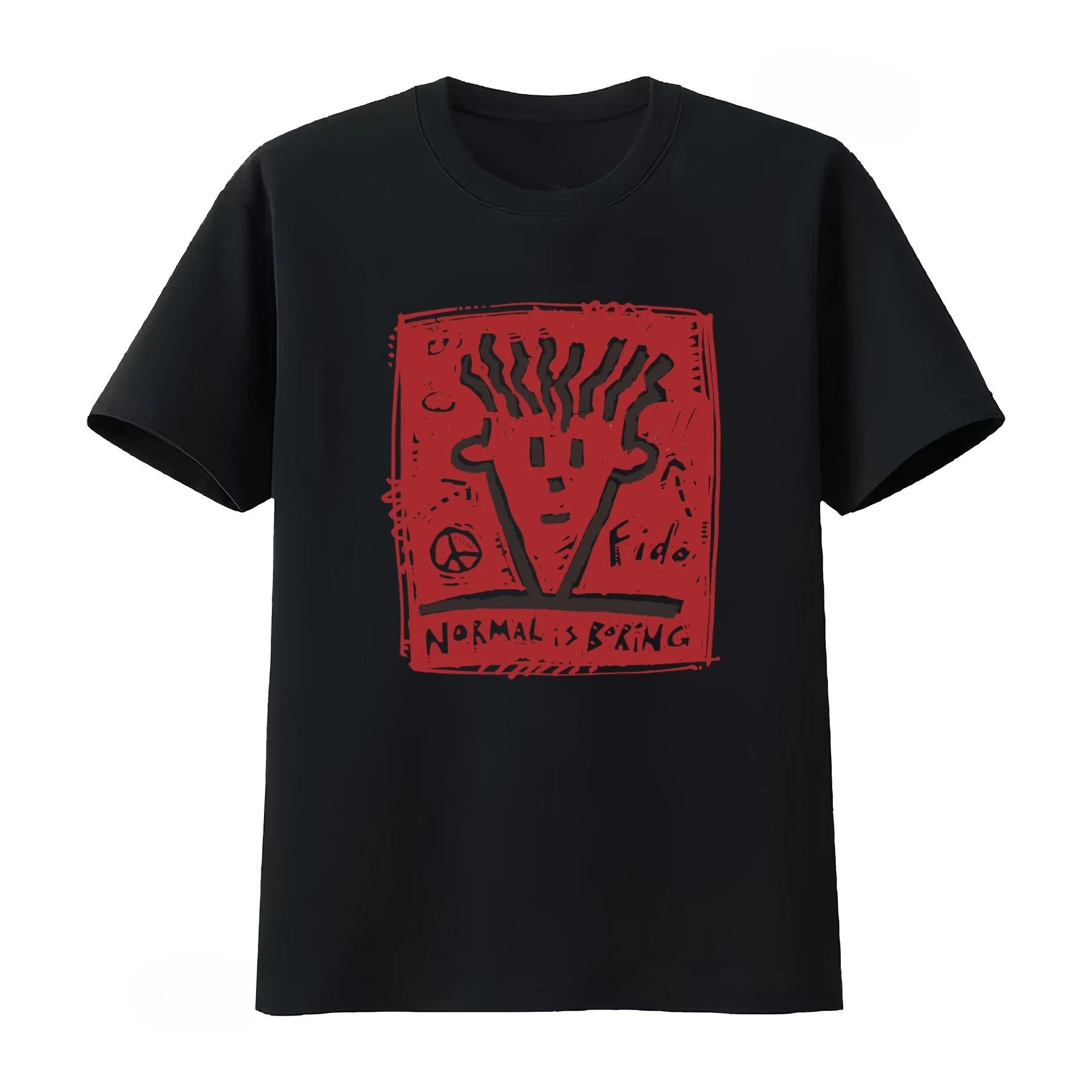Fido Dido 1985 — Normal Is Boring Vintage Washed Graphic Tee - Neon Districts