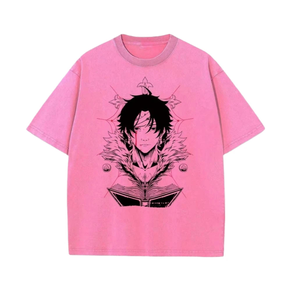 Japanese Anime Washed Tee – Hip-Hop Harajuku Oversized Top