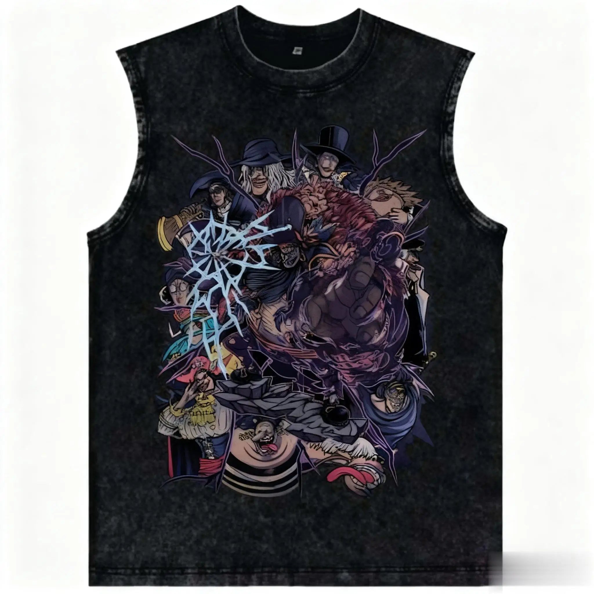 One Piece — Luffy Vintage Washed Streetwear Tank - Neon Districts