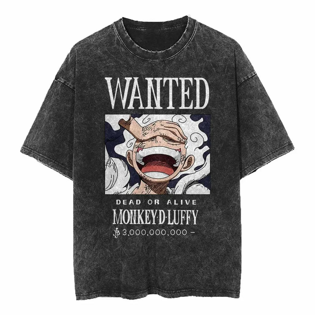 One Piece — Luffy Wanted Poster Graphic Tee - Neon Districts
