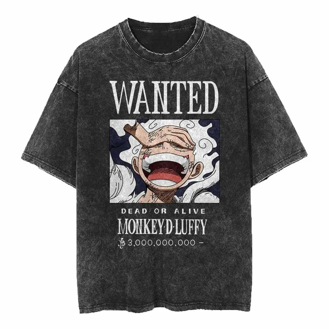 One Piece — Luffy Wanted Poster Graphic Tee - Neon Districts