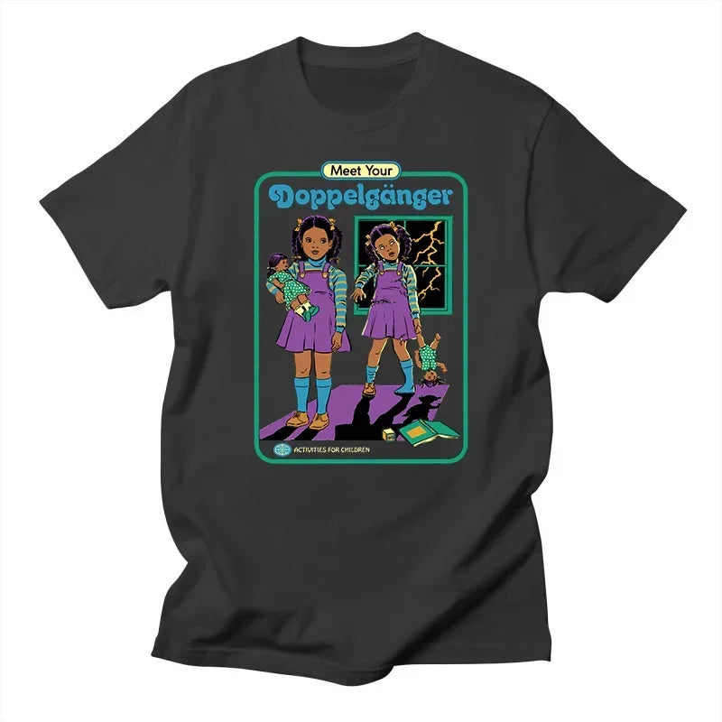 Horror Alien — Are We Here Yet? Harajuku Vintage Demon Graphic Tee - Neon Districts