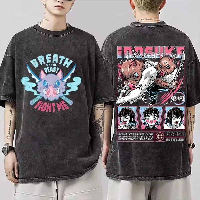 Demon Slayer — Inosuke Hashibira Washed Tee - Neon Districts