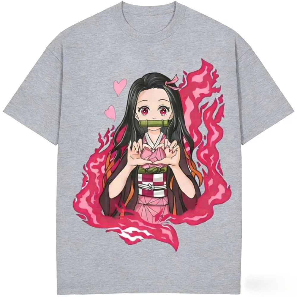 Demon Slayer Nezuko Graphic Tee – Pure Cotton Anime Shirt