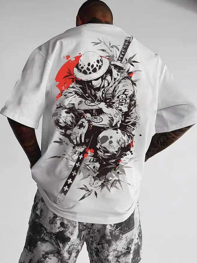 One Piece Trafalgar Law Back Print Tee - Neon Districts