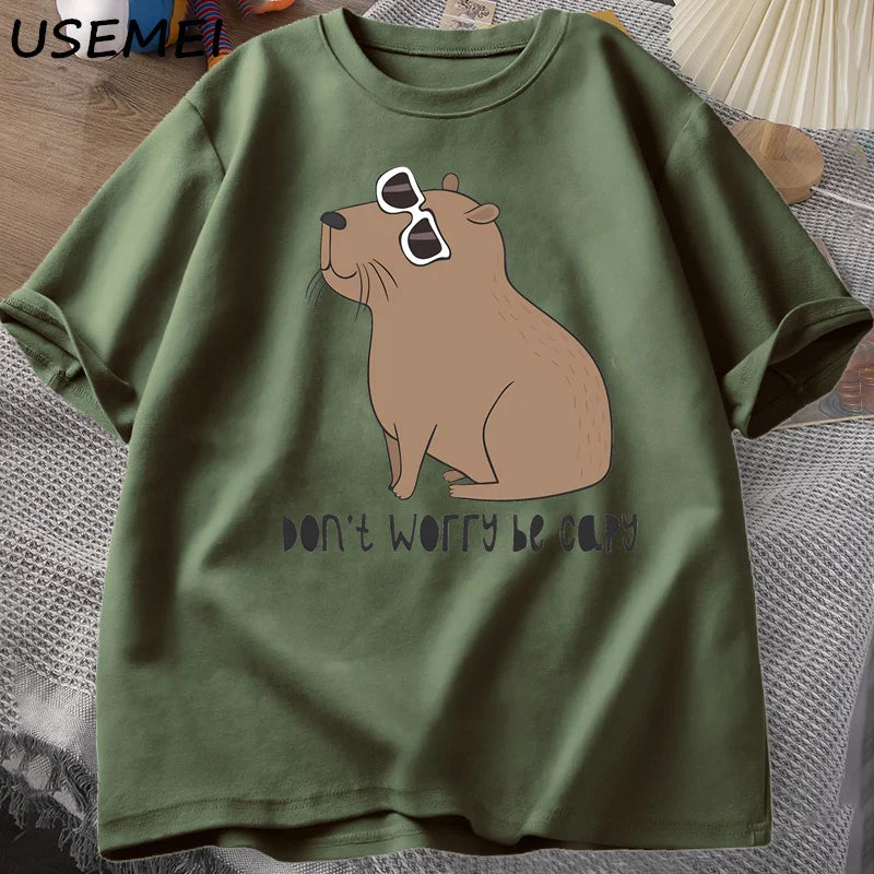 Don't Worry, Be Capy Tee - Neon Districts