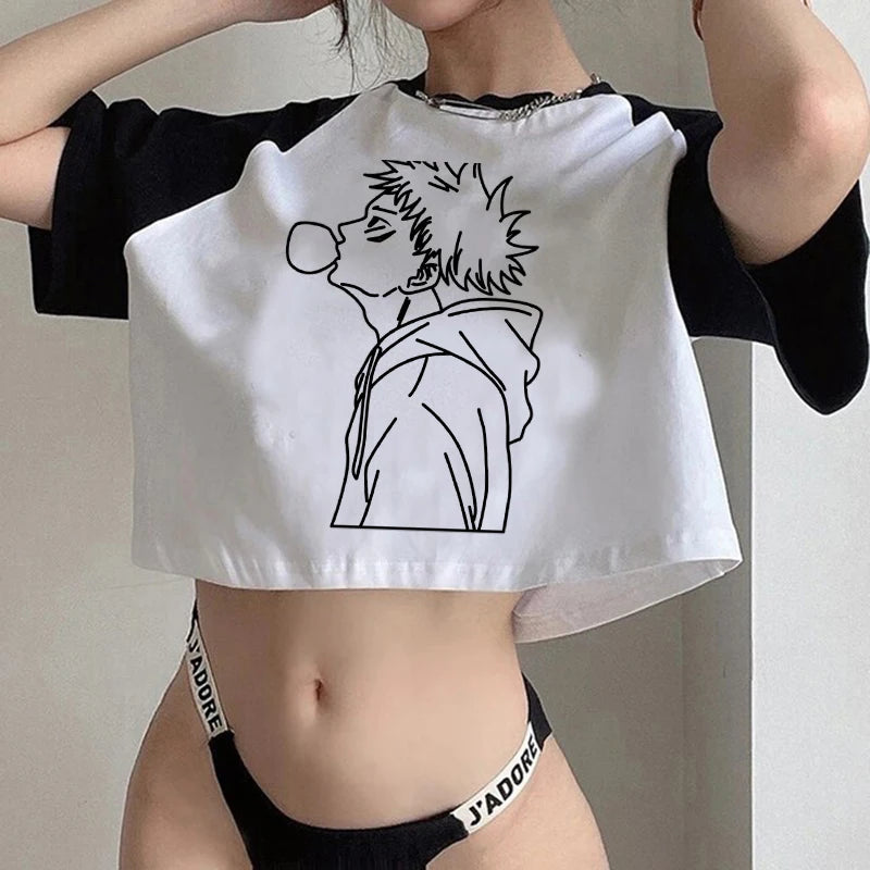 Jujutsu Kaisen Crop Top – Gojo Satoru & Itadori Gothic Tee