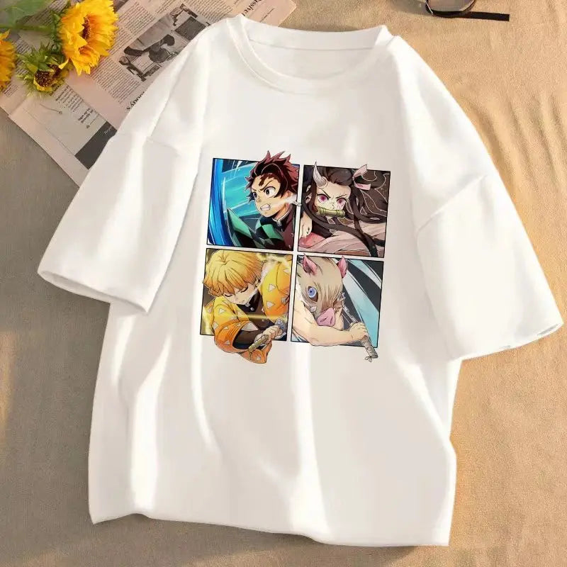 Demon Slayer Parent Child Tee - Stylish Anime Print for Families - Neon Districts
