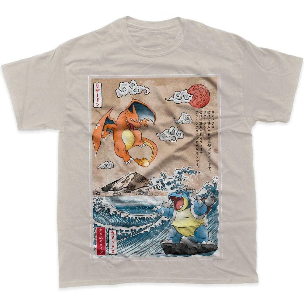 Pokémon — Charizard & Blastoise Dual Starter Tee - Neon Districts