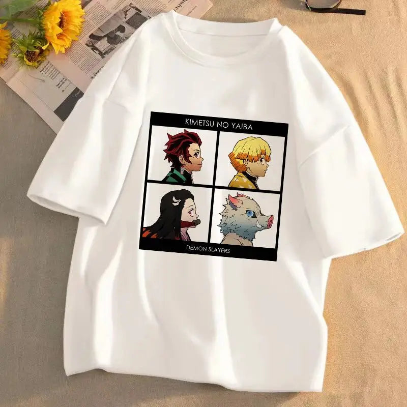 Demon Slayer Parent Child Tee - Stylish Anime Print for Families - Neon Districts