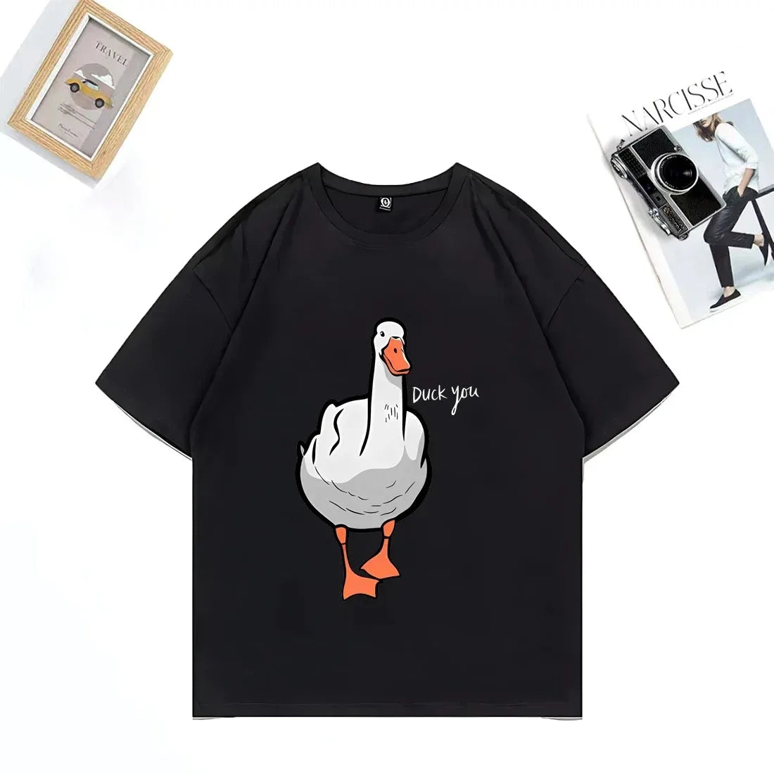Duck You — Unisex Hip Hop Oversized Streetwear Graphic Tee - Neon Districts