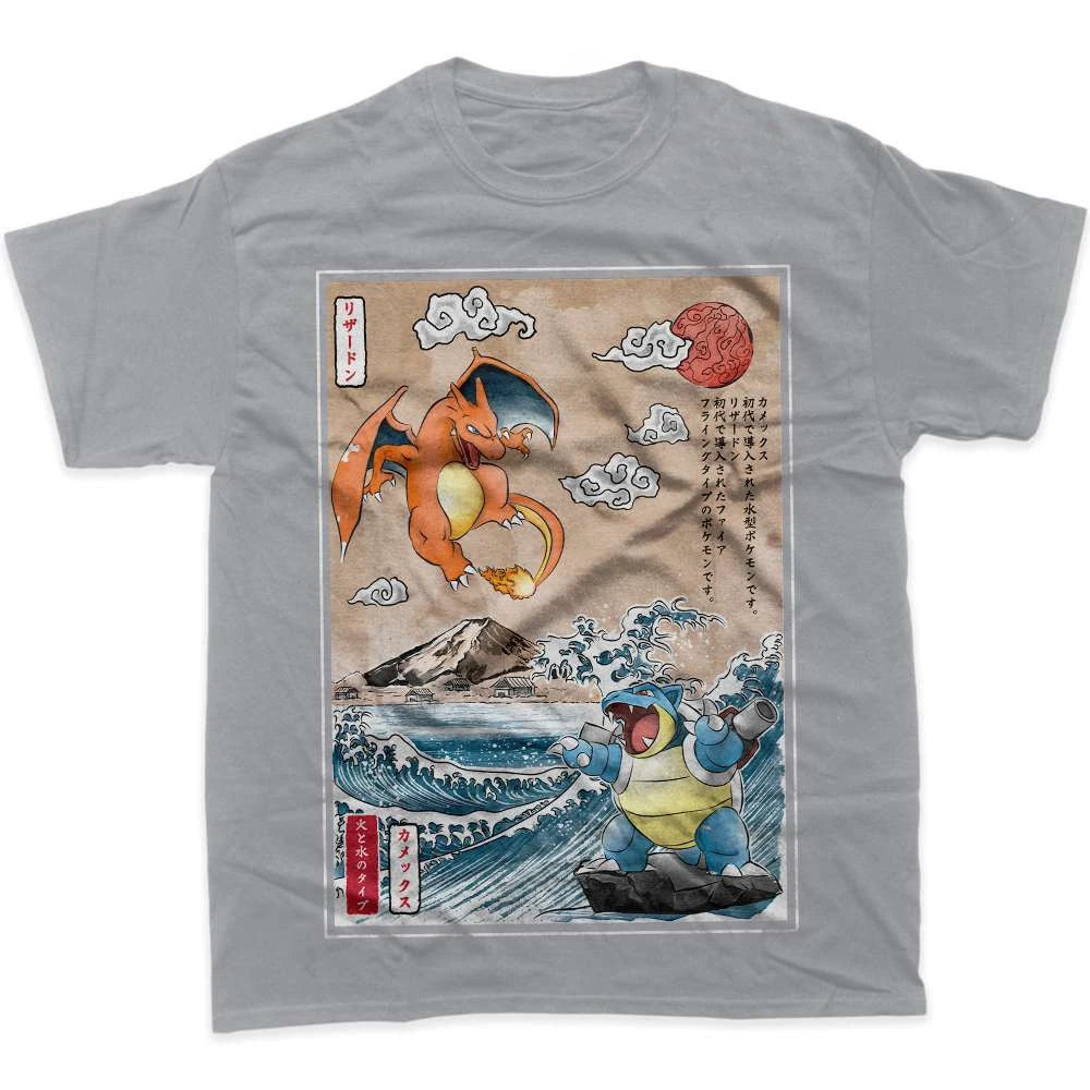 Pokémon — Charizard & Blastoise Dual Starter Tee - Neon Districts