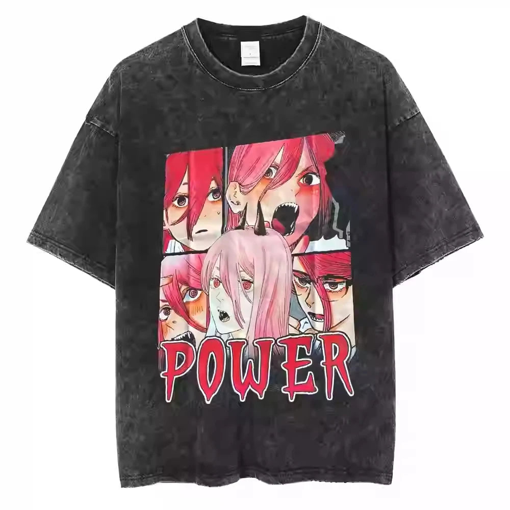 Chainsaw Man — Full Cast Washed Oversized Tee - Neon Districts