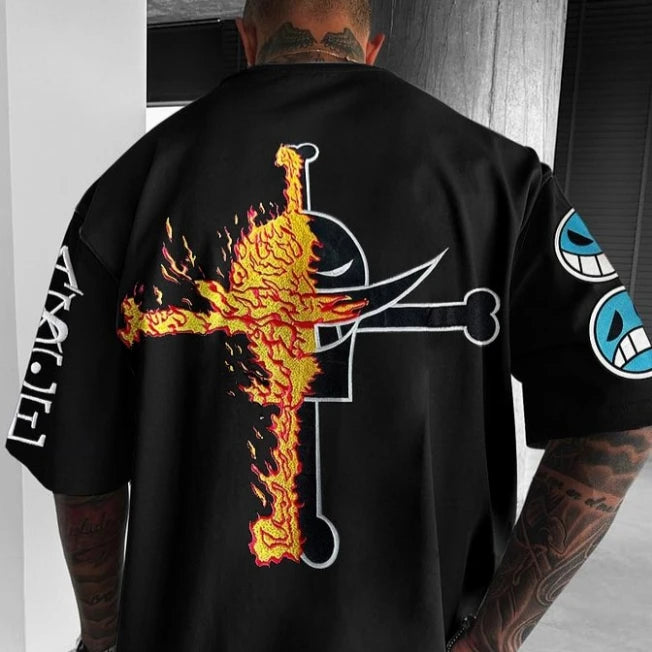 One Piece — Luffy Vintage Y2K Oversized Tee - Neon Districts