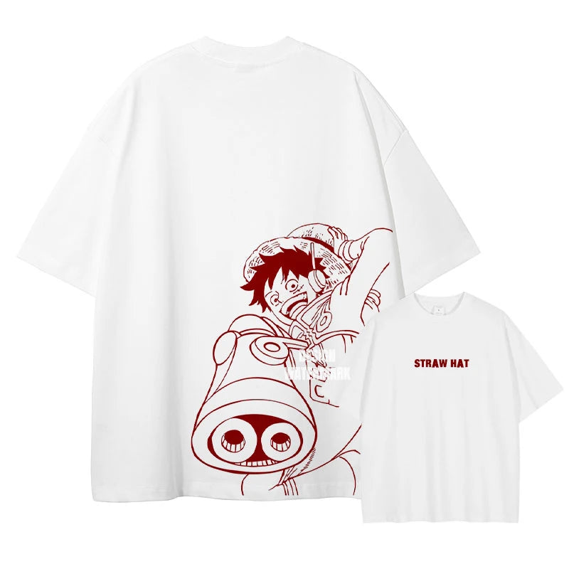 One Piece Straw Hat Pirates Tee – Double-Sided Anime Print