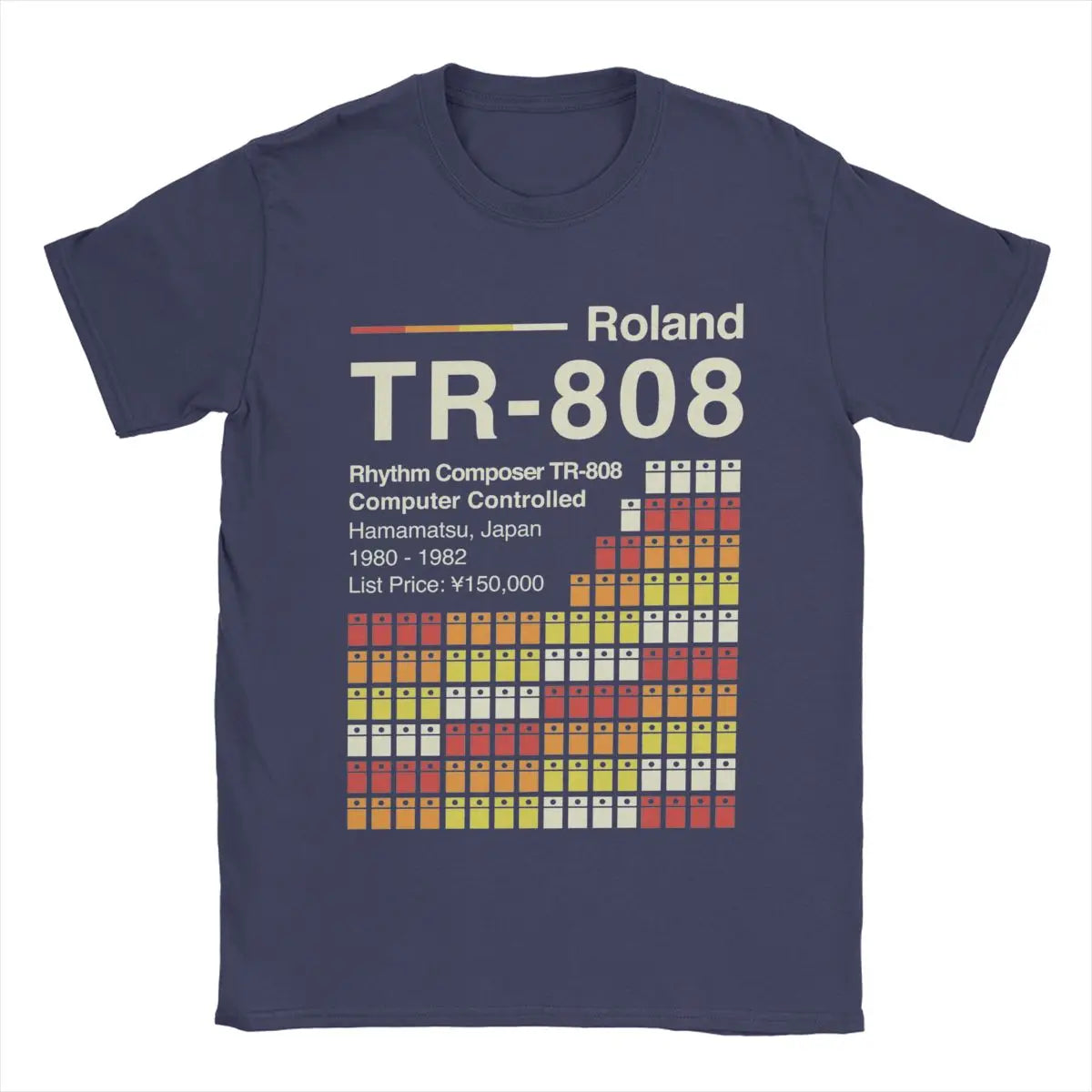 Roland TR-808 — Horizontal Drum Machine Vintage Tee - Neon Districts
