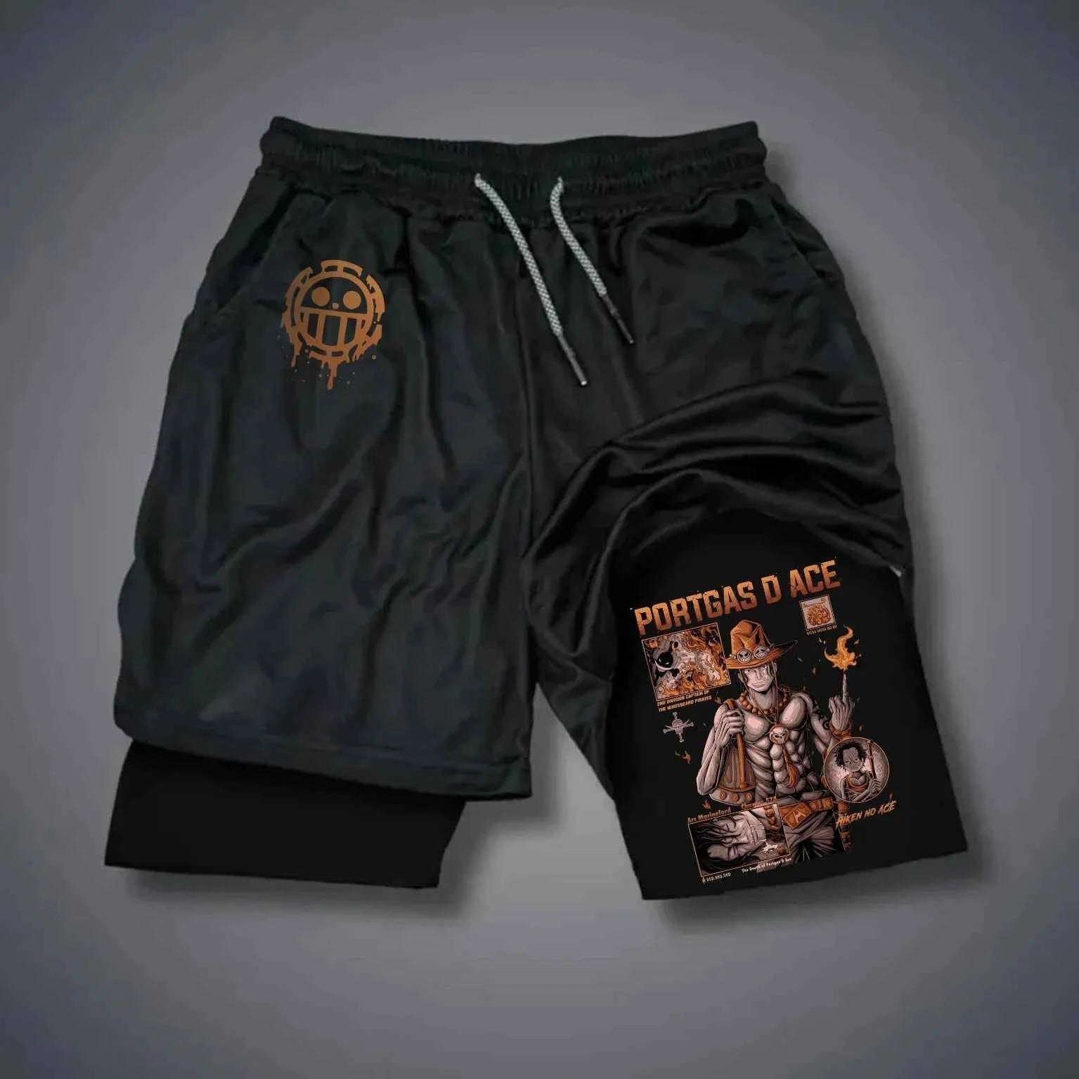 One Piece Luffy Print Shorts – Loose Sports Breathable Pants