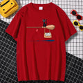 Black Cat on Magic Broom — Not In Service Street Graphic Tee - Neon Districts