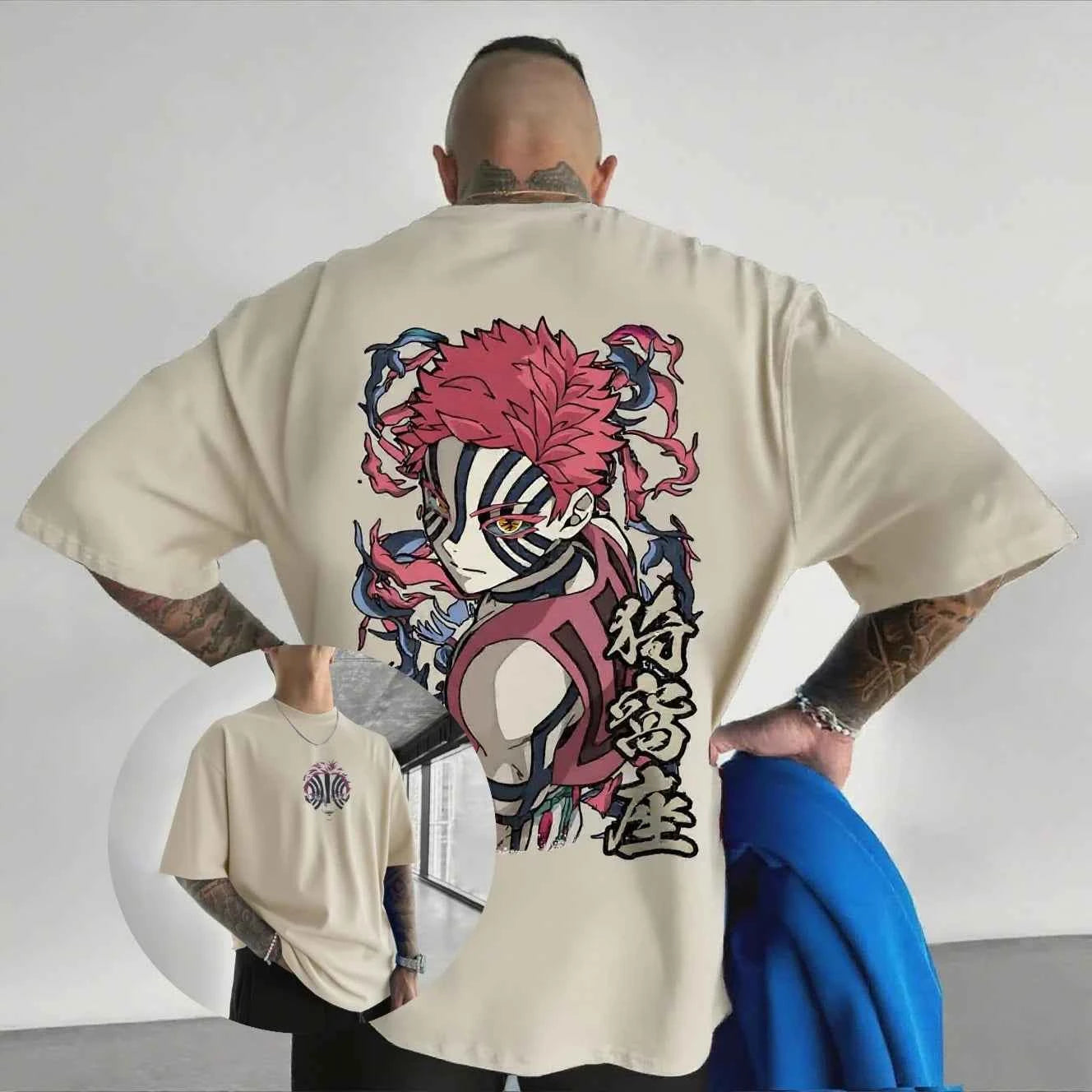 Demon Slayer Akaza Oversized Streetwear Tee