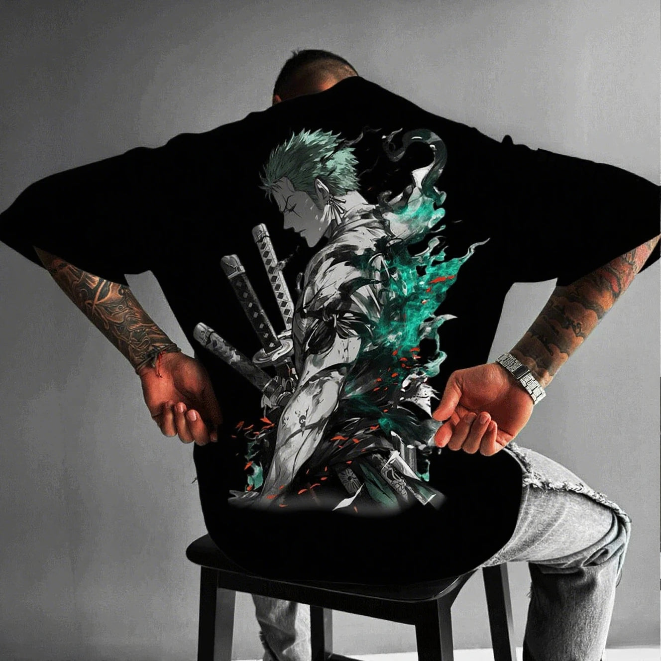 One Piece — Zoro Oversized Y2K Streetwear Tee - Neon Districts