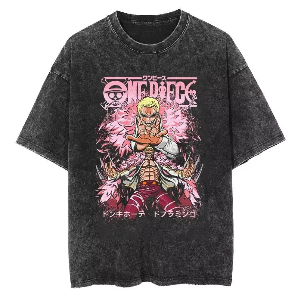 One Piece Doflamingo Tee - Vintage Retro Y2K Style Unleashed - Neon Districts