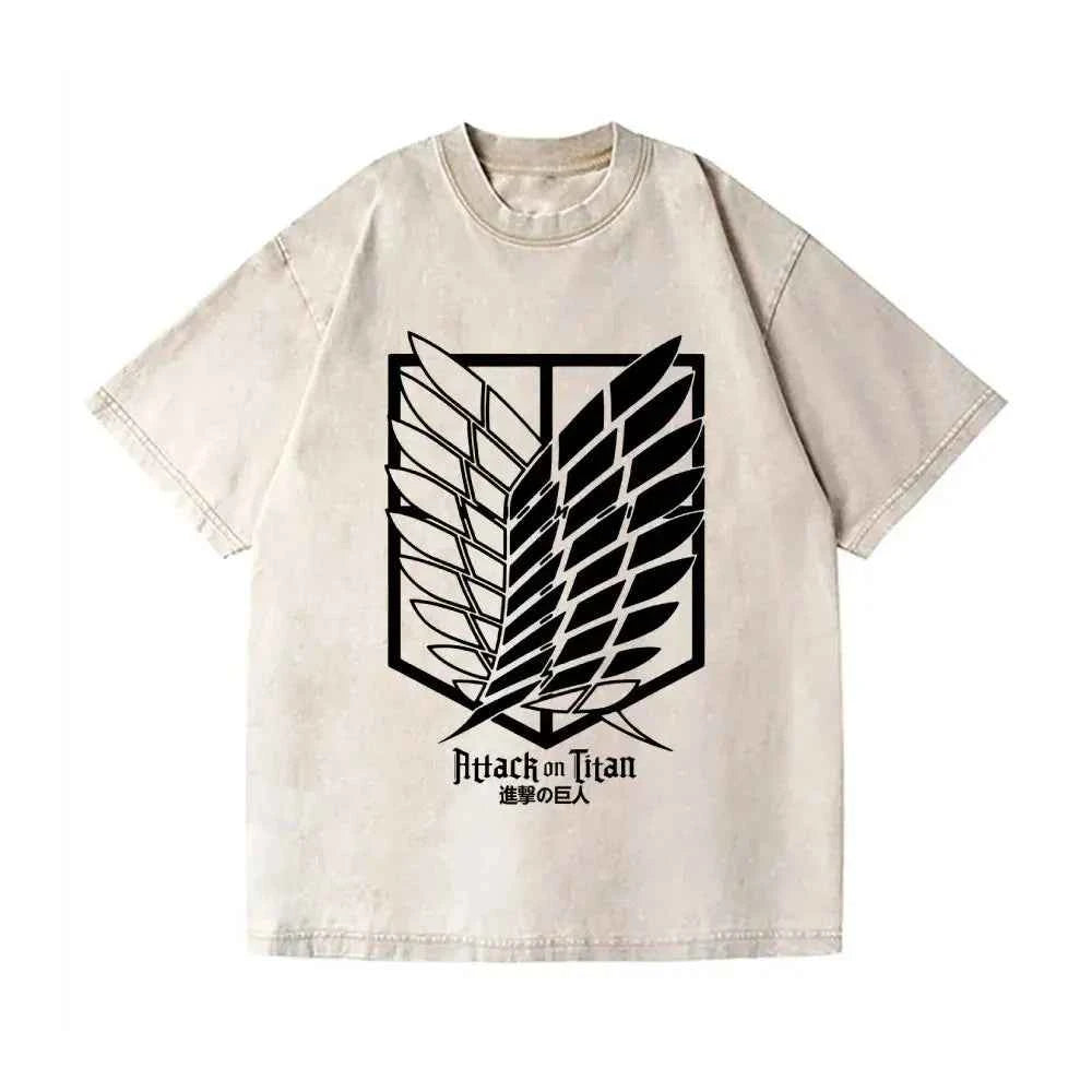 Attack on Titan Harajuku Oversized Tee – Vintage Washed