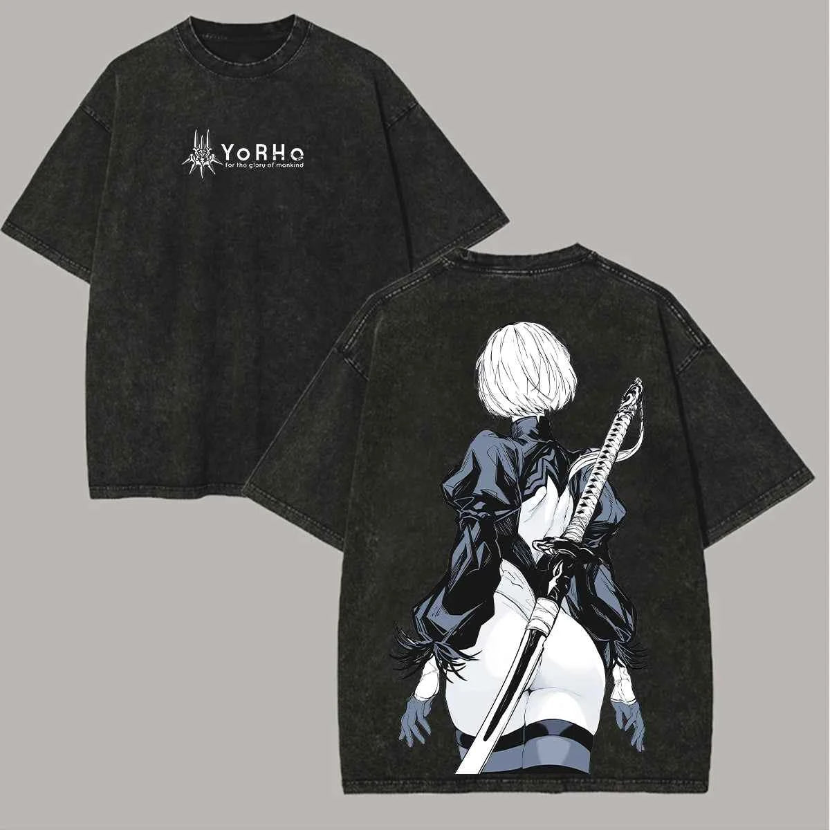 NieR: Automata 2B YoRHa Washed Oversized Tee