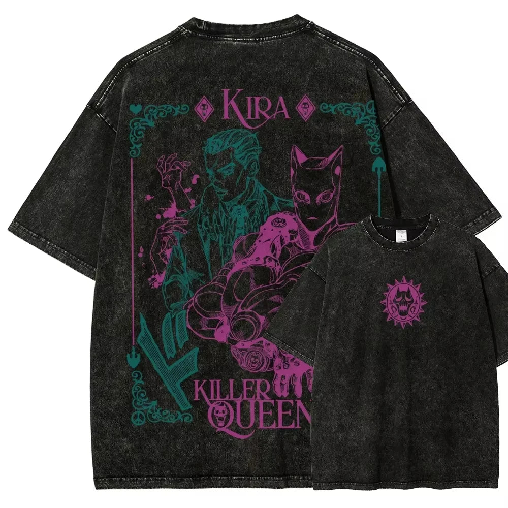 Gyro Zeppeli — JoJo Vintage Washed Oversized Anime Streetwear Tee - Neon Districts