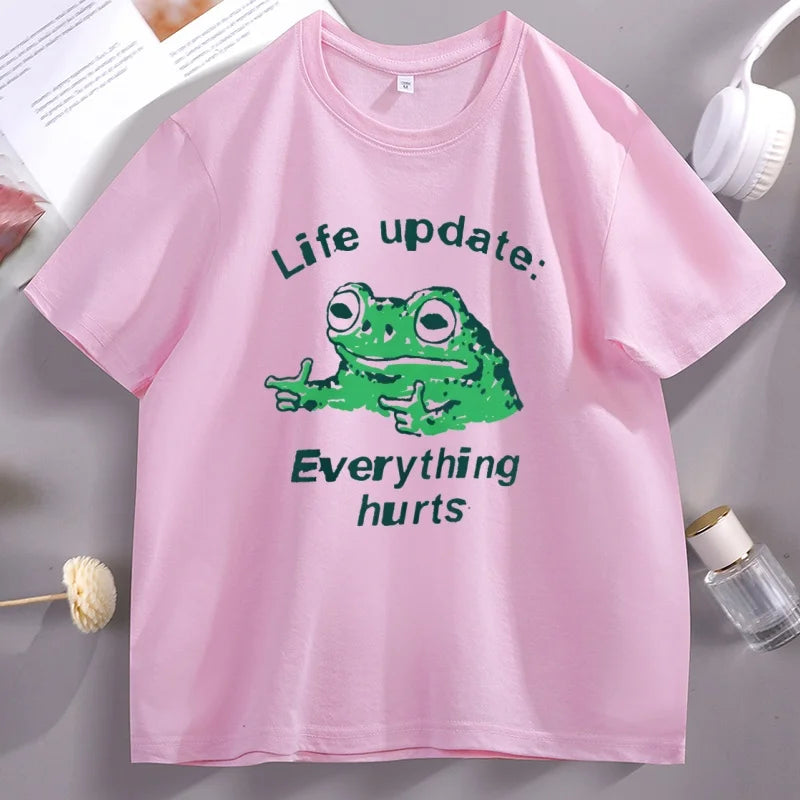 Life Update: Still a Frog — Meme Streetwear Graphic Tee - Neon Districts